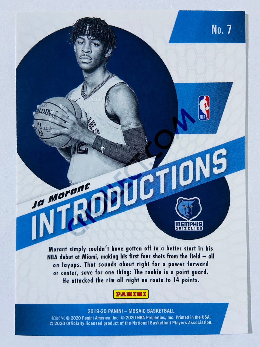 Ja Morant - Memphis Grizzlies 2019-20 Panini Mosaic Introductions Rookie Card #7