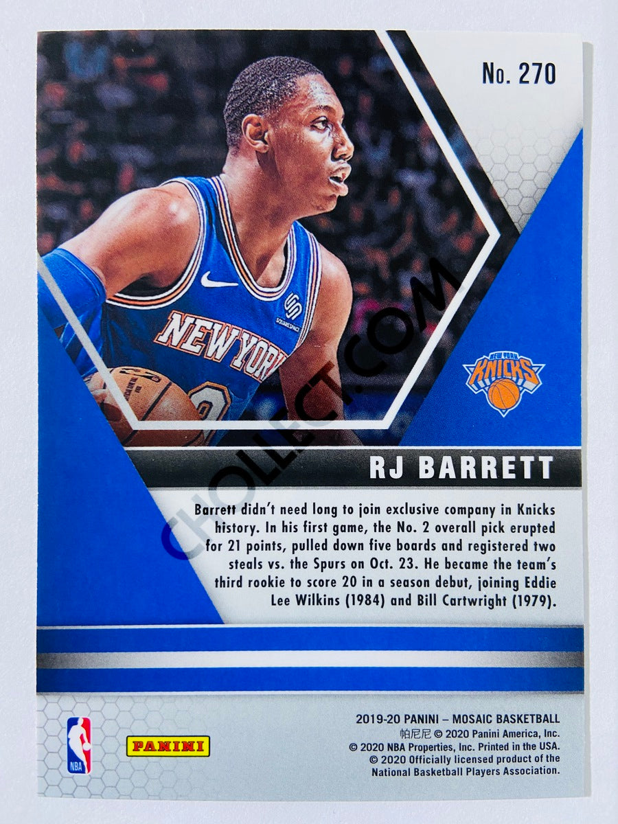 RJ Barrett - New York Knicks 2019-20 Panini Mosaic NBA Debut RC Rookie #270