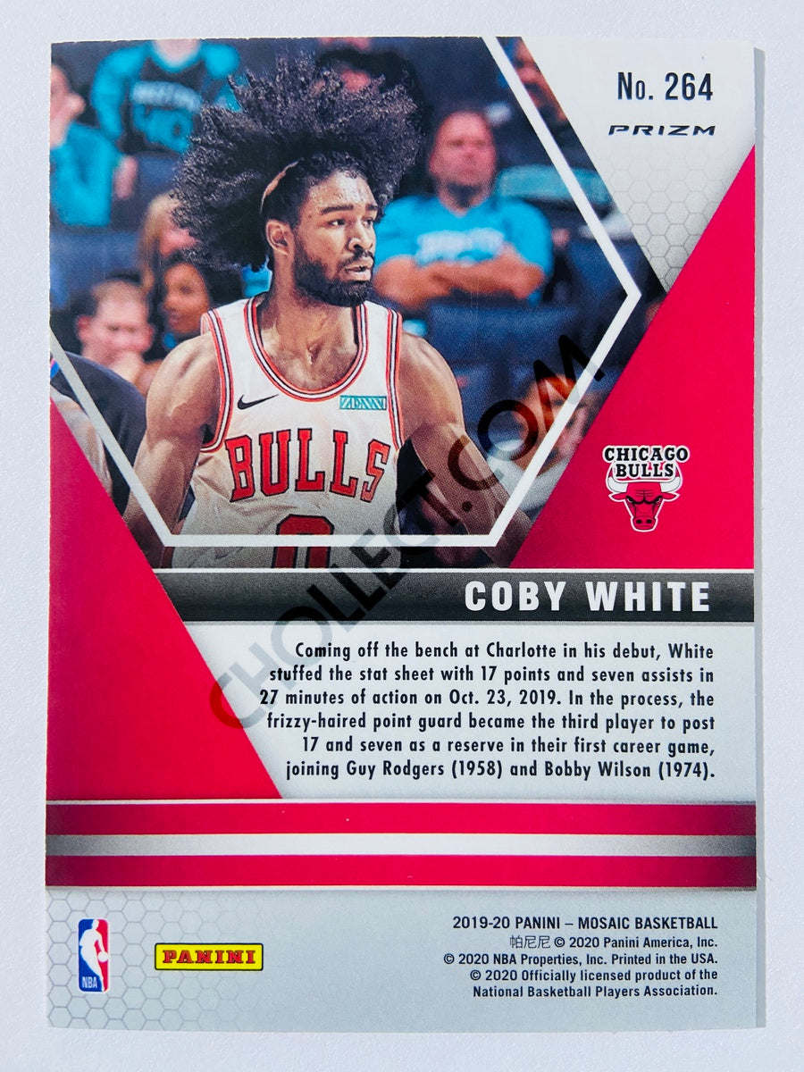 Coby White - Chicago Bulls 2019-20 Panini Mosaic NBA Debut Green Parallel RC Rookie #264
