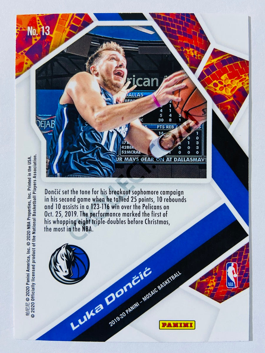 Luka Doncic - Dallas Mavericks 2019-20 Panini Mosaic Will to Win Insert #13