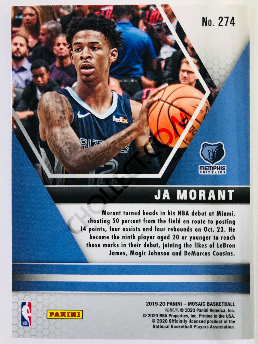 Ja Morant - Memphis Grizzlies 2019-20 Panini Mosaic NBA Debut RC Rookie #274