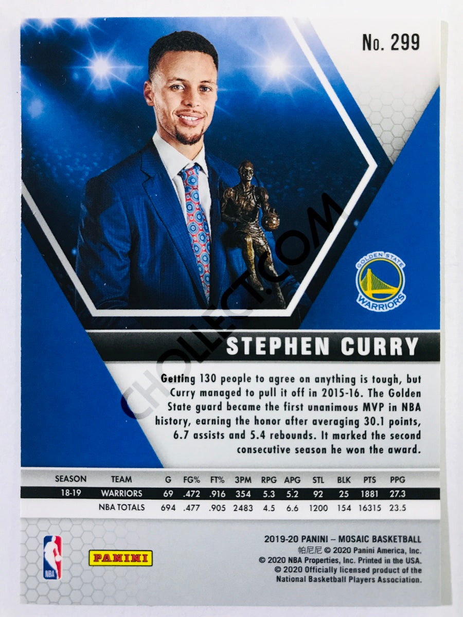 Stephen Curry - Golden State Warriors 2019-20 Panini Mosaic MVPs #299