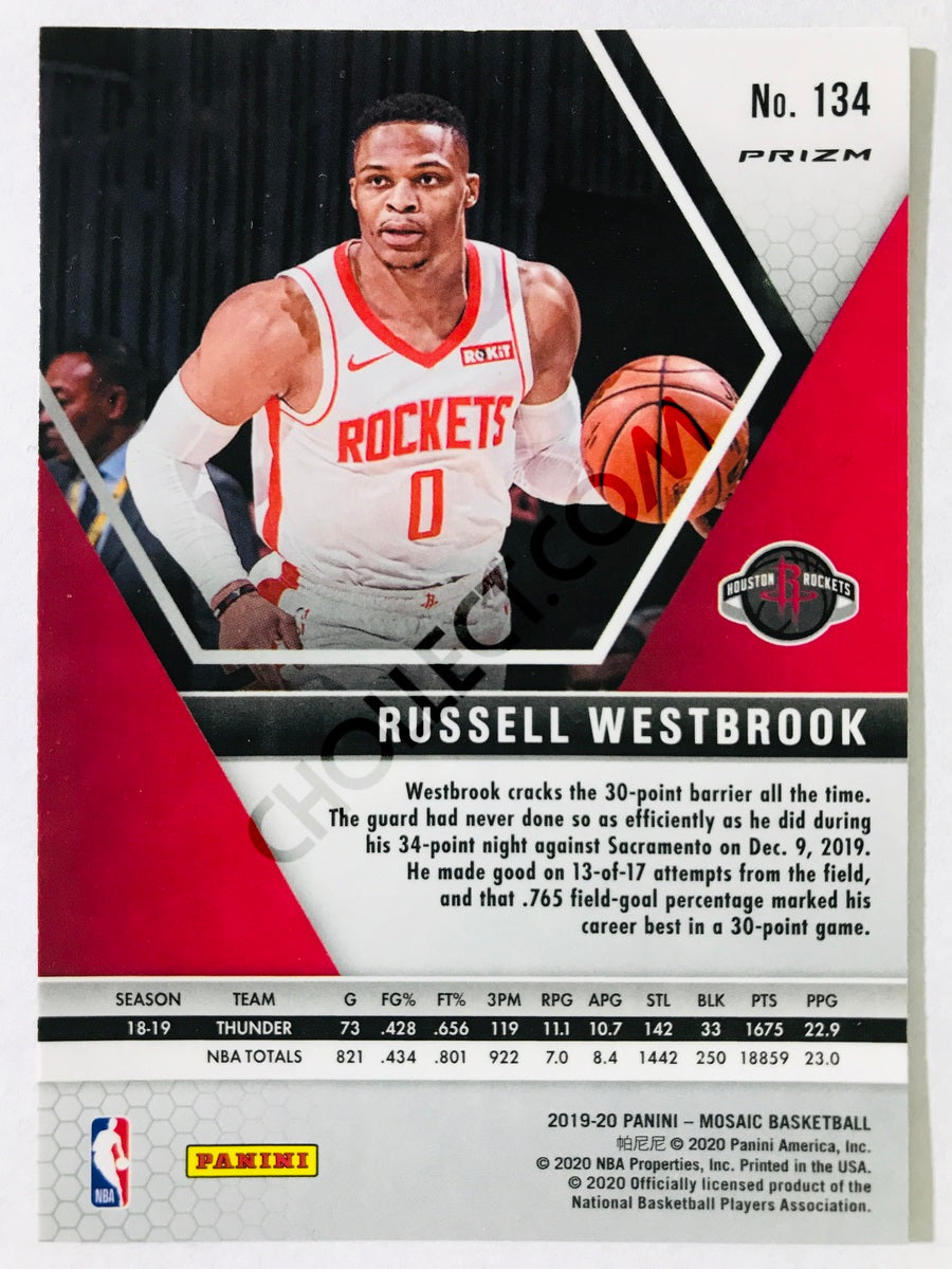 Russell Westbrook - Houston Rockets 2019-20 Panini Mosaic Pink Camo Parallel #134