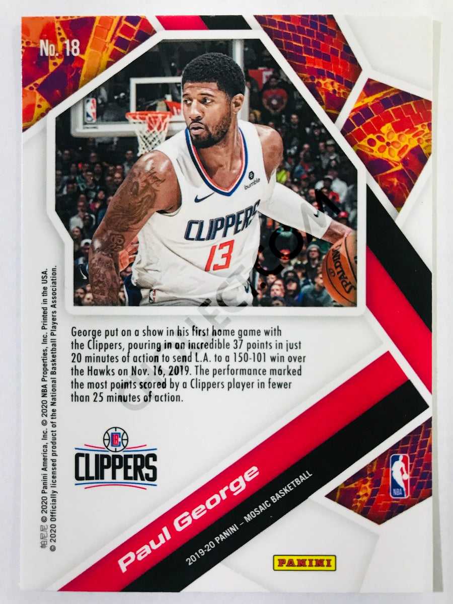 Paul George - Los Angeles Clippers 2019-20 Panini Mosaic Will To Win Insert #18