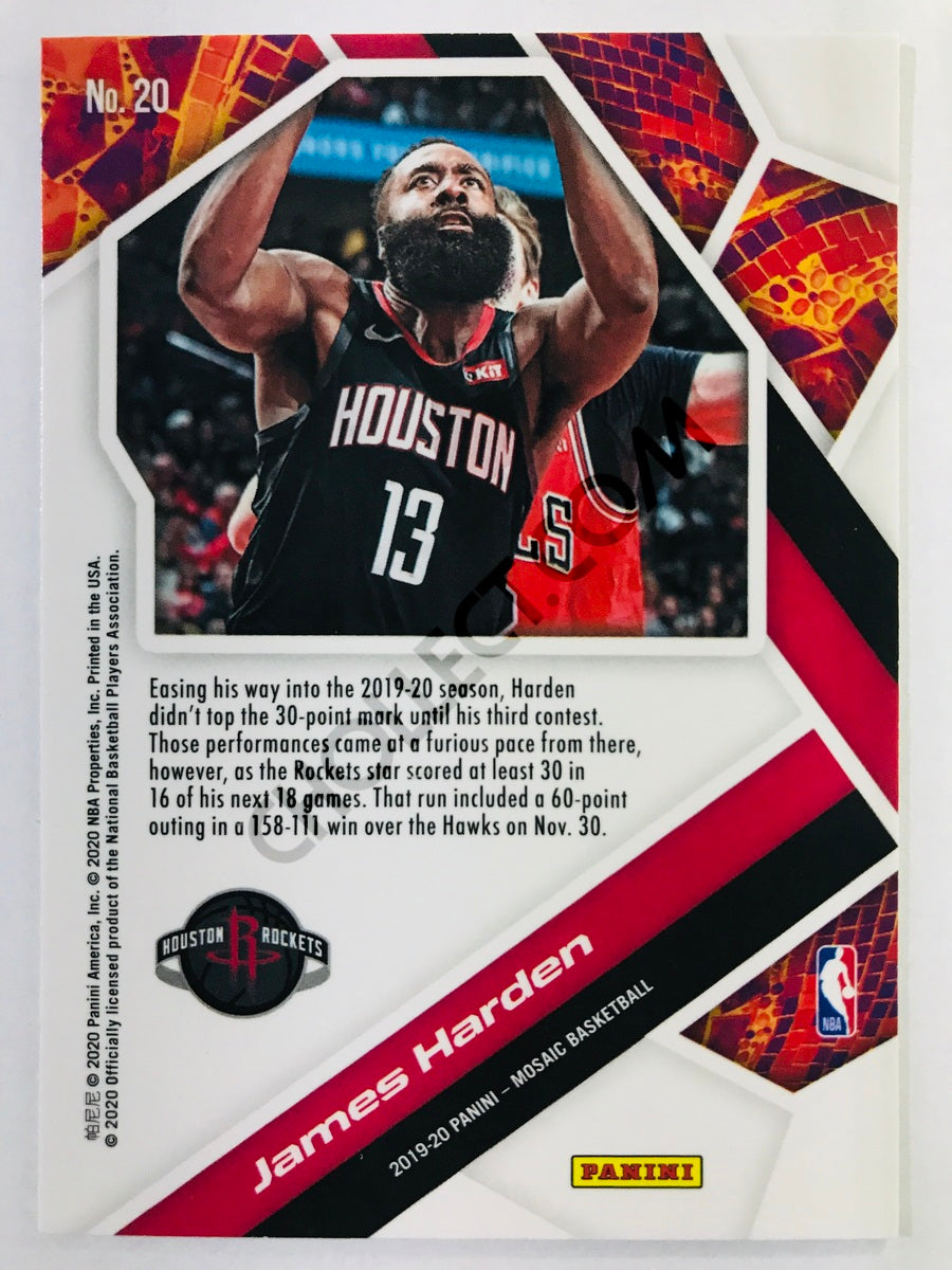 James Harden - Houston Rockets 2019-20 Panini Mosaic Will To Win Insert #20