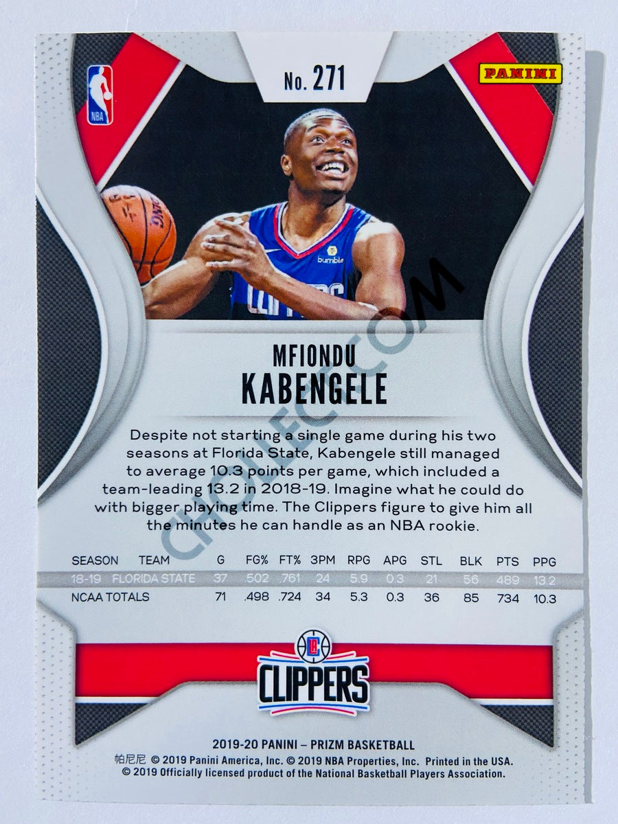 Mfiondu Kabengele - Los Angeles Clippers 2019-20 Panini Prizm Base RC Rookie #271