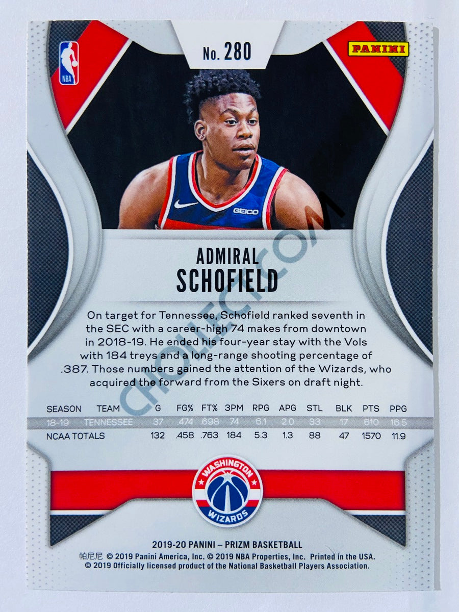 Admiral Schofield - Washington Wizards 2019-20 Panini Prizm RC Rookie #280