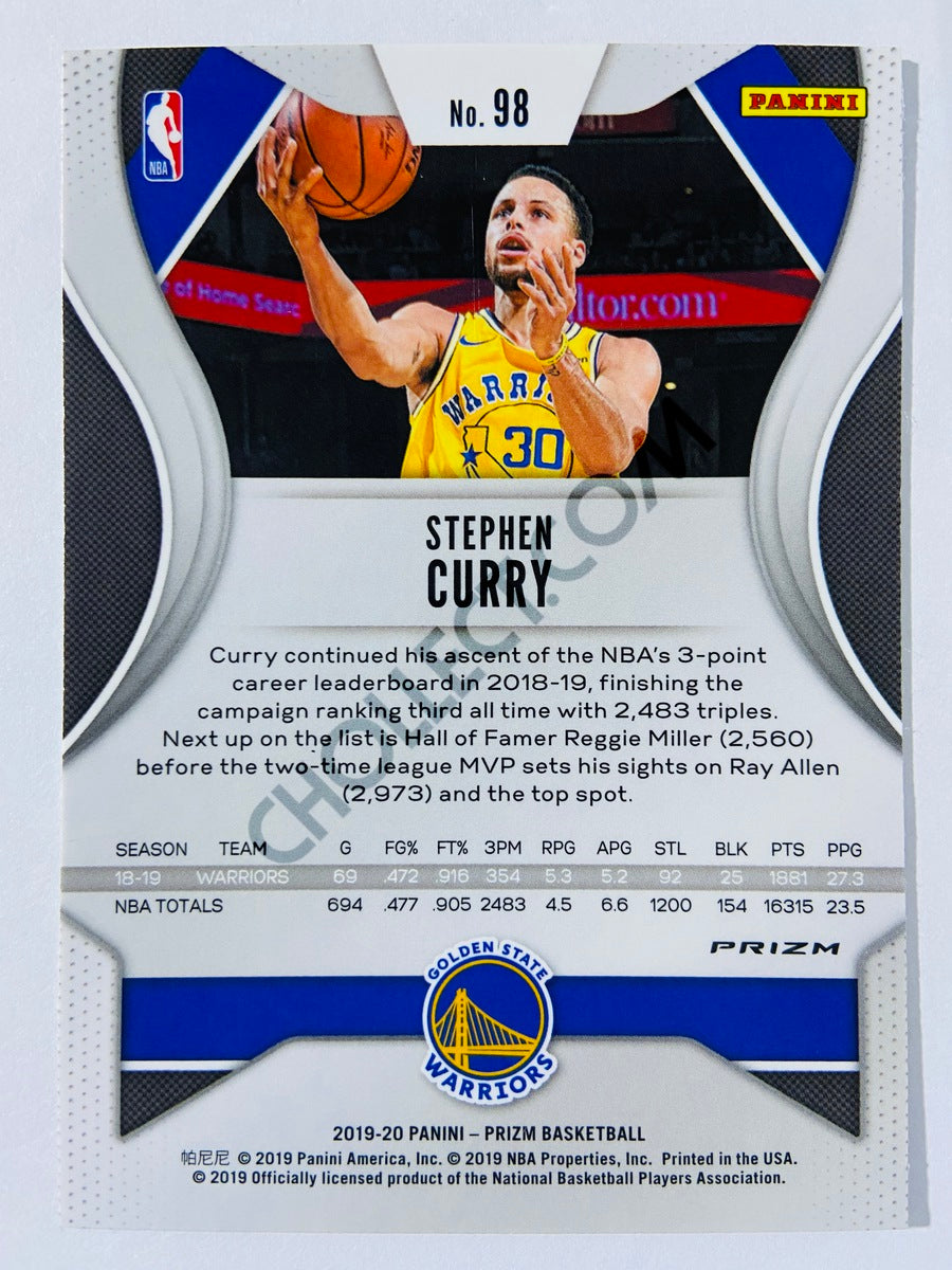 Stephen Curry - Golden State Warriors 2019-20 Panini Prizm Silver Parallel #98