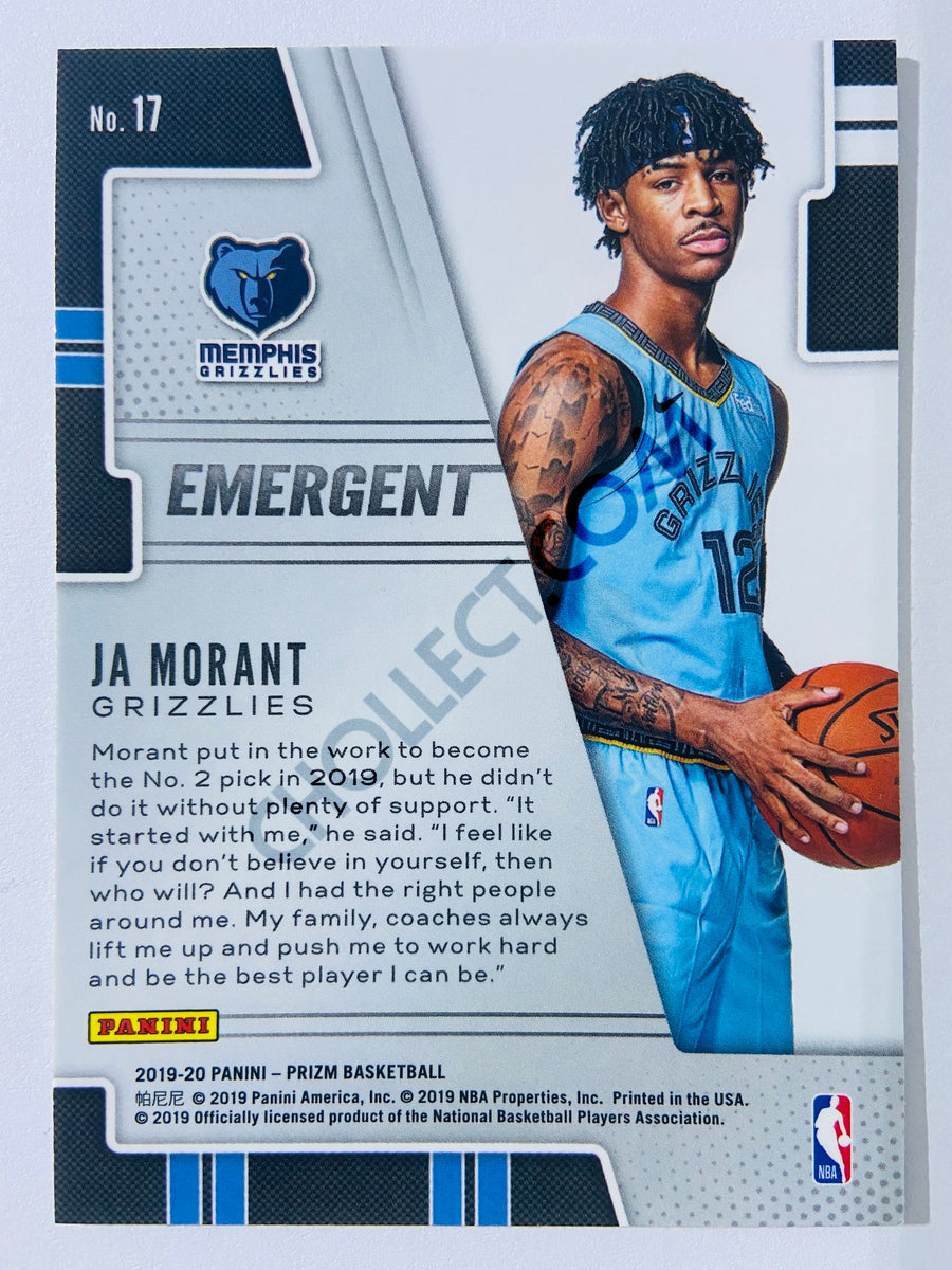 Ja Morant - Memphis Grizzlies 2019-20 Panini Prizm Emergent Rookie Card #17