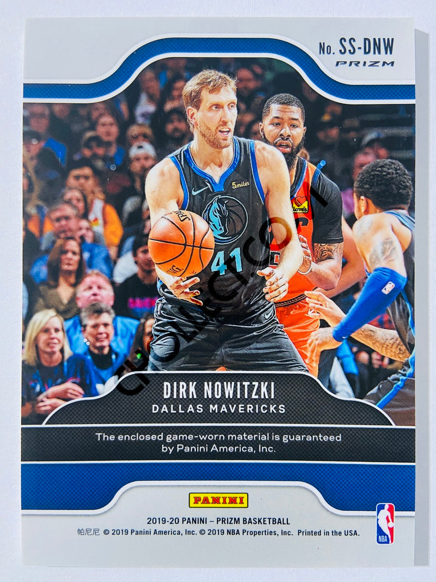Dirk Nowitzki - Dallas Mavericks 2019-20 Panini Prizm Sensational Swatches Orange Cracked Ice #SS-DNW