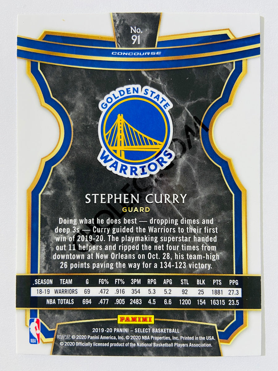 Stephen Curry - Golden State Warriors 2019-20 Panini Select Concourse #91