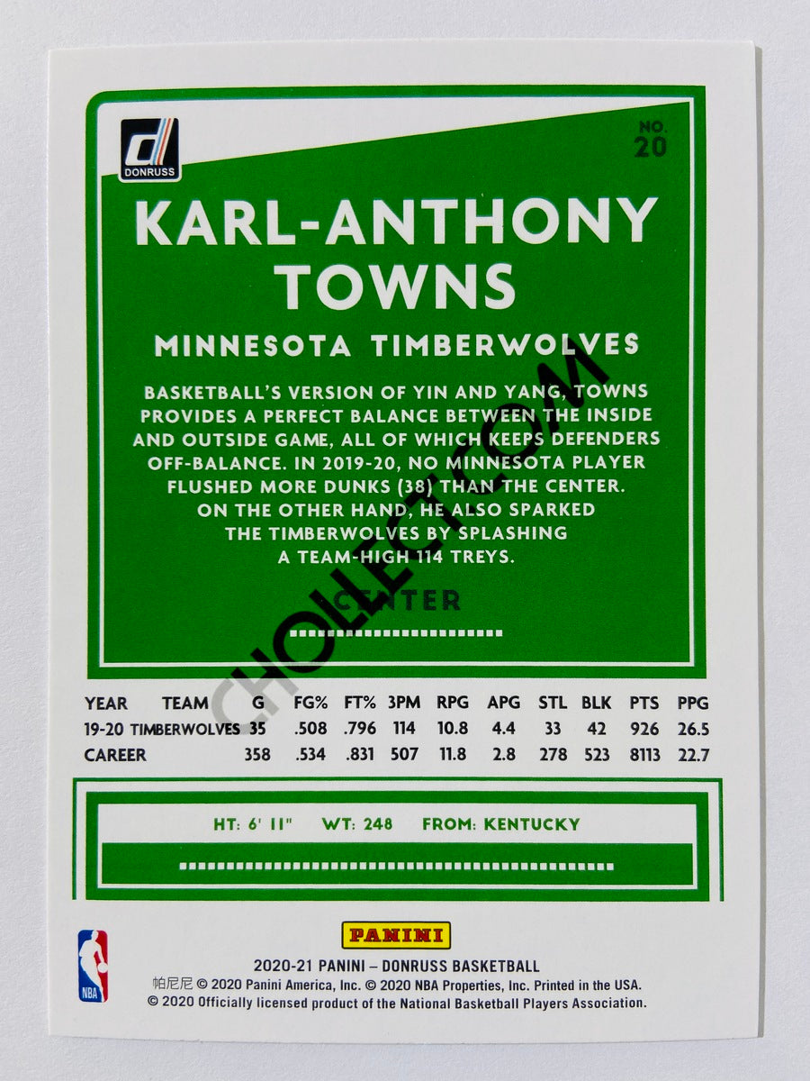 Karl-Anthony Towns - Minnesota Timberwolves 2020-21 Panini Donruss #20