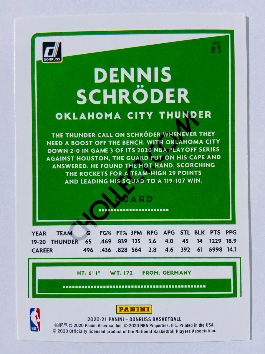 Dennis Schröder - Oklahoma City Thunder 2020-21 Panini Donruss #83