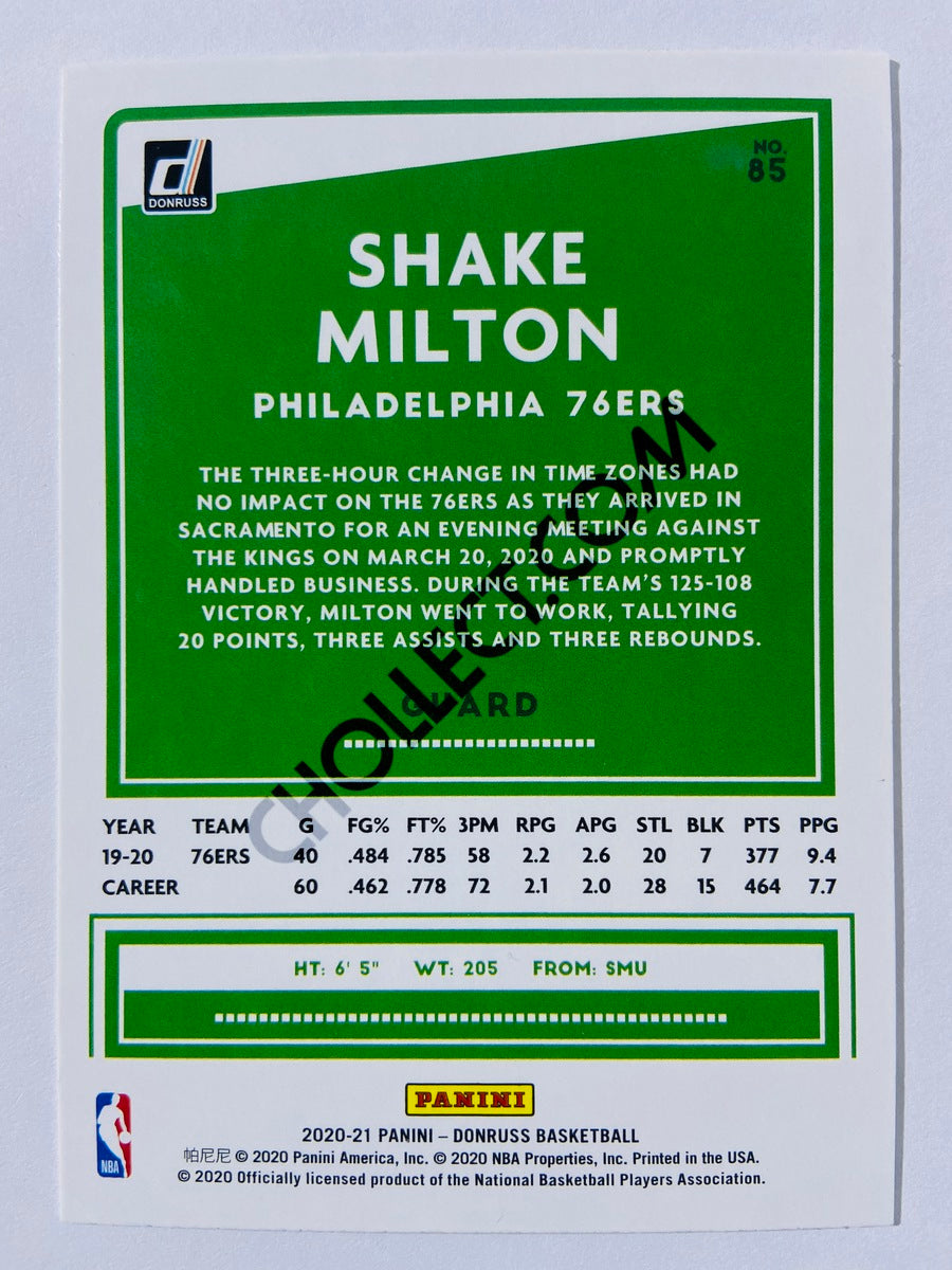Shake Milton - Philadelphia 76ers 2020-21 Panini Donruss #85