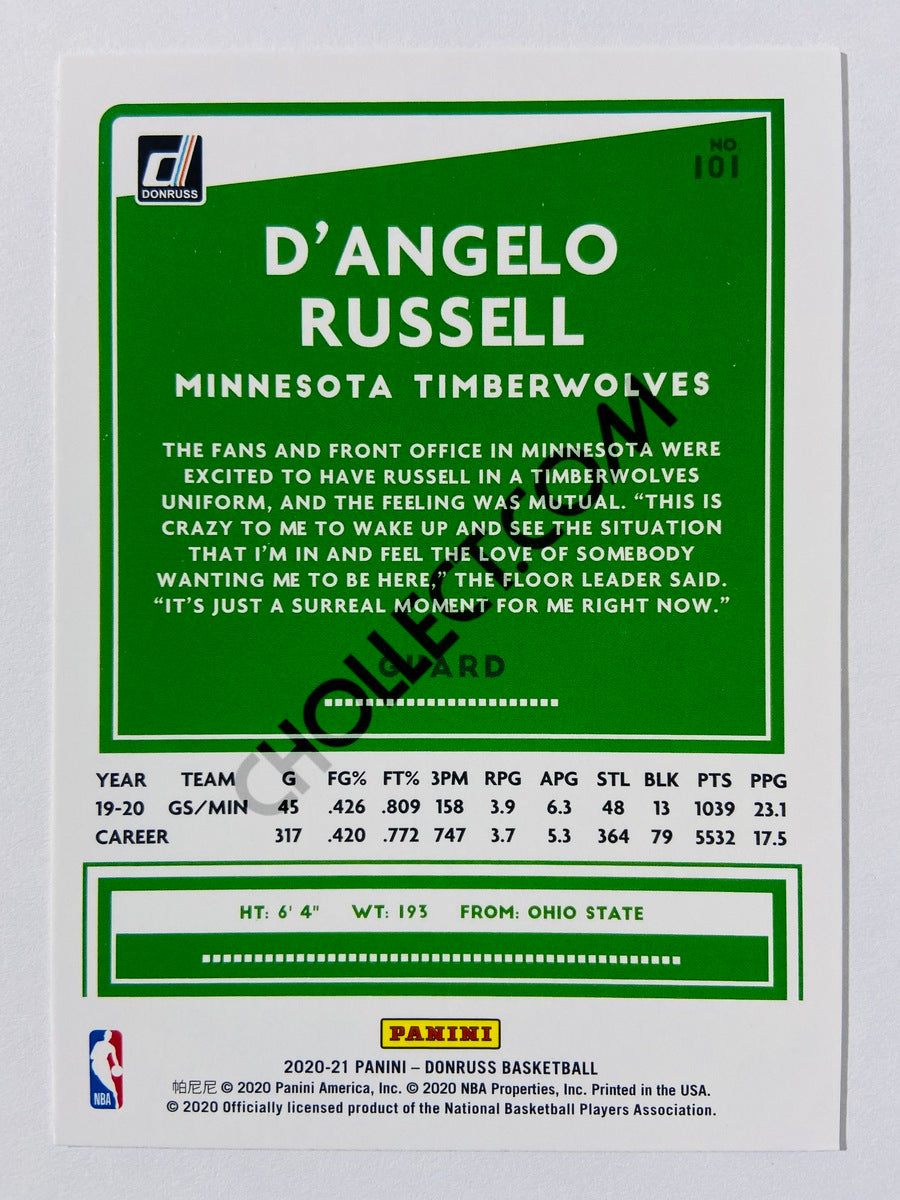 D'Angelo Russell - Minnesota Timberwolves 2020-21 Panini Donruss #101
