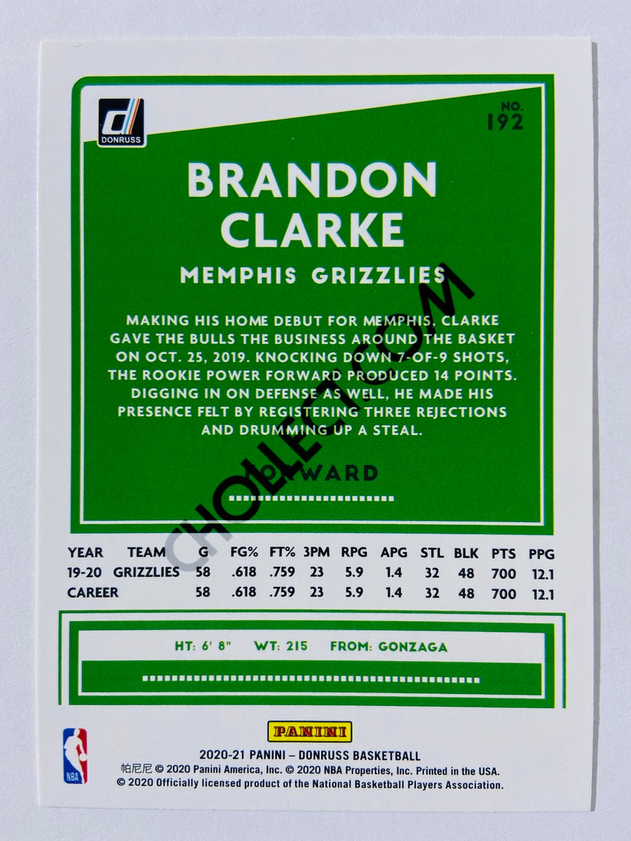 Brandon Clarke - Memphis Grizzlies 2020-21 Panini Donruss #192