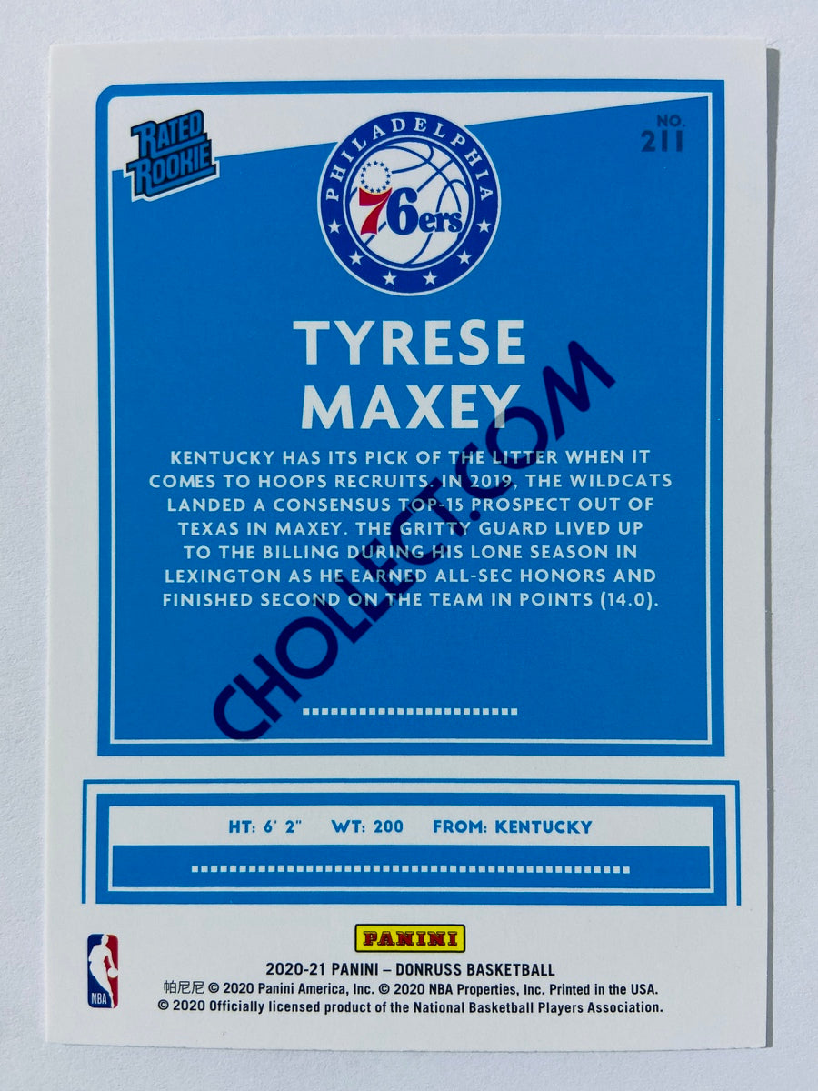 Tyrese Maxey - Philadelphia 76ers 2020-21 Panini Donruss Rated Rookie #211