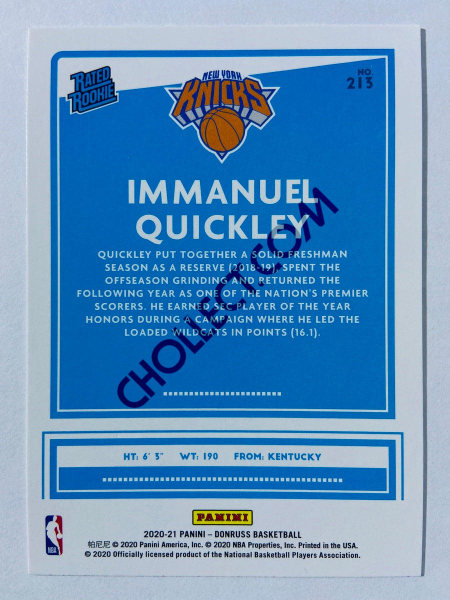 Immanuel Quickley - New York Knicks 2020-21 Panini Donruss Rated Rookie #213