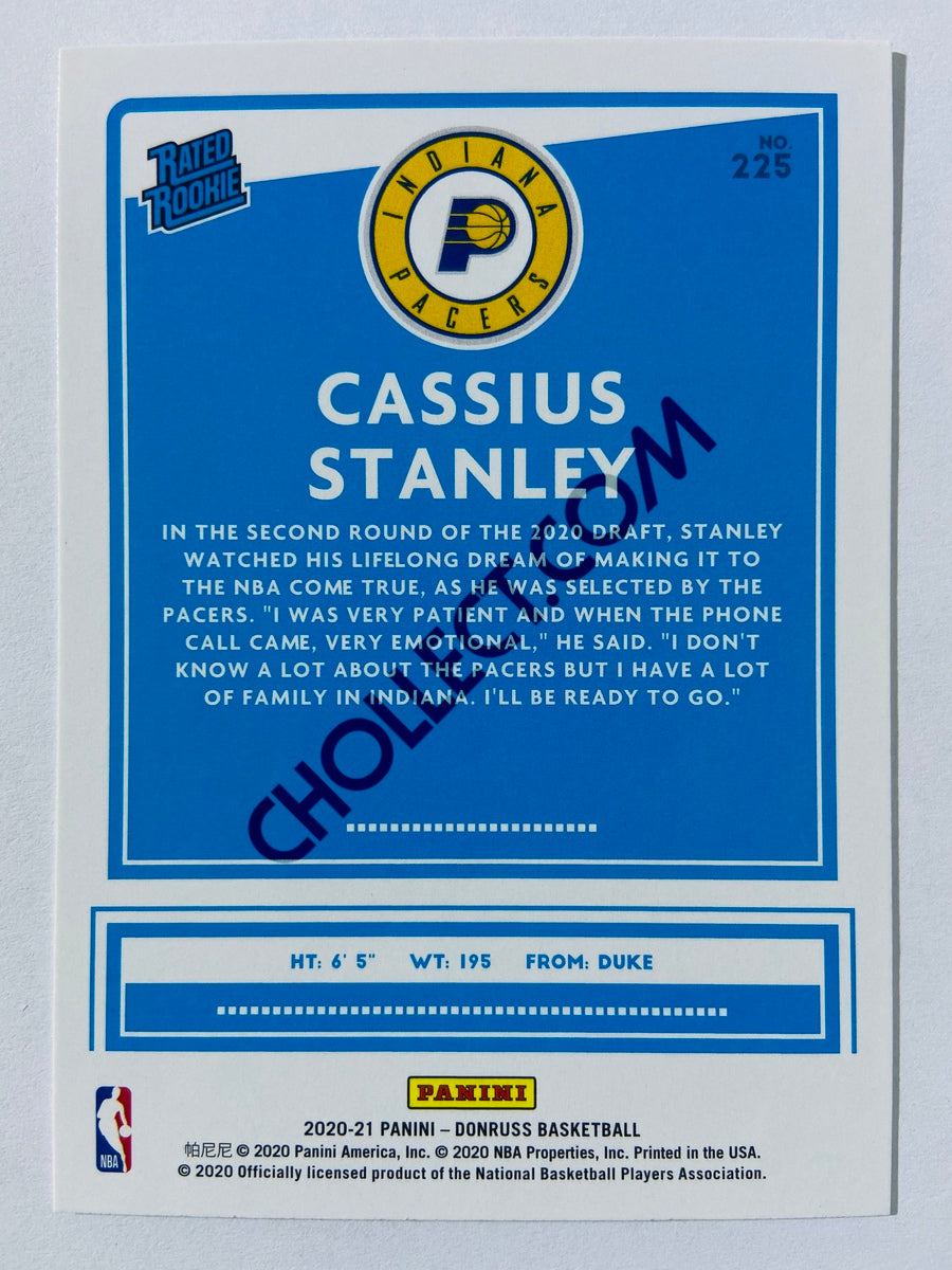 Cassius Stanley - Indiana Pacers 2020-21 Panini Donruss Rated Rookie #225