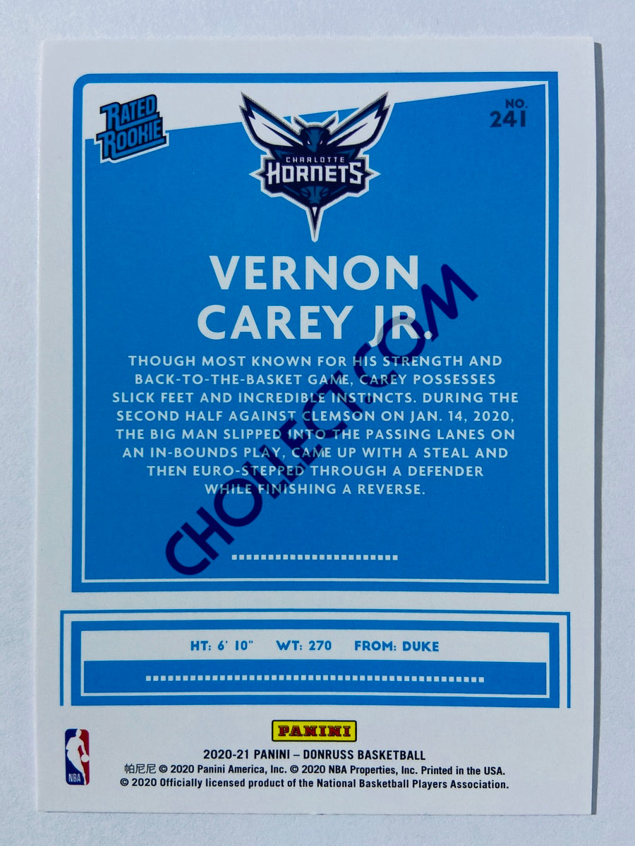 Vernon Carey Jr. - Charlotte Hornets 2020-21 Panini Donruss Rated Rookie #241