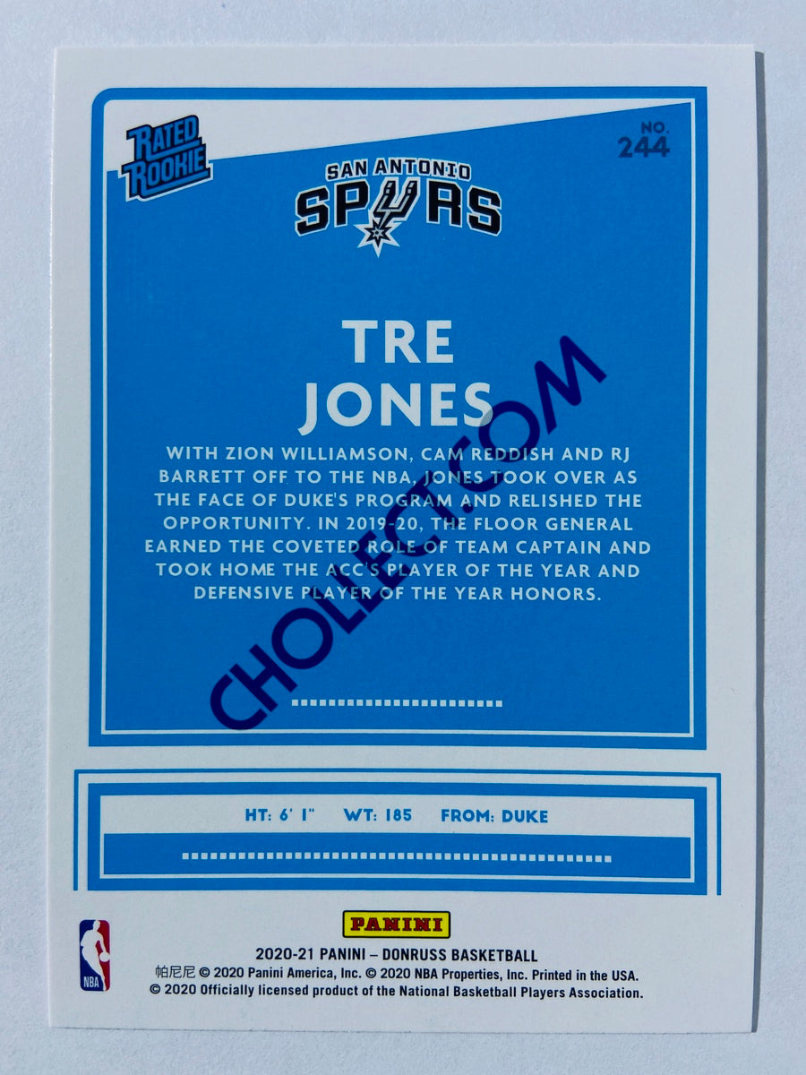 Tre Jones - San Antonio Spurs 2020-21 Panini Donruss Rated Rookie #244