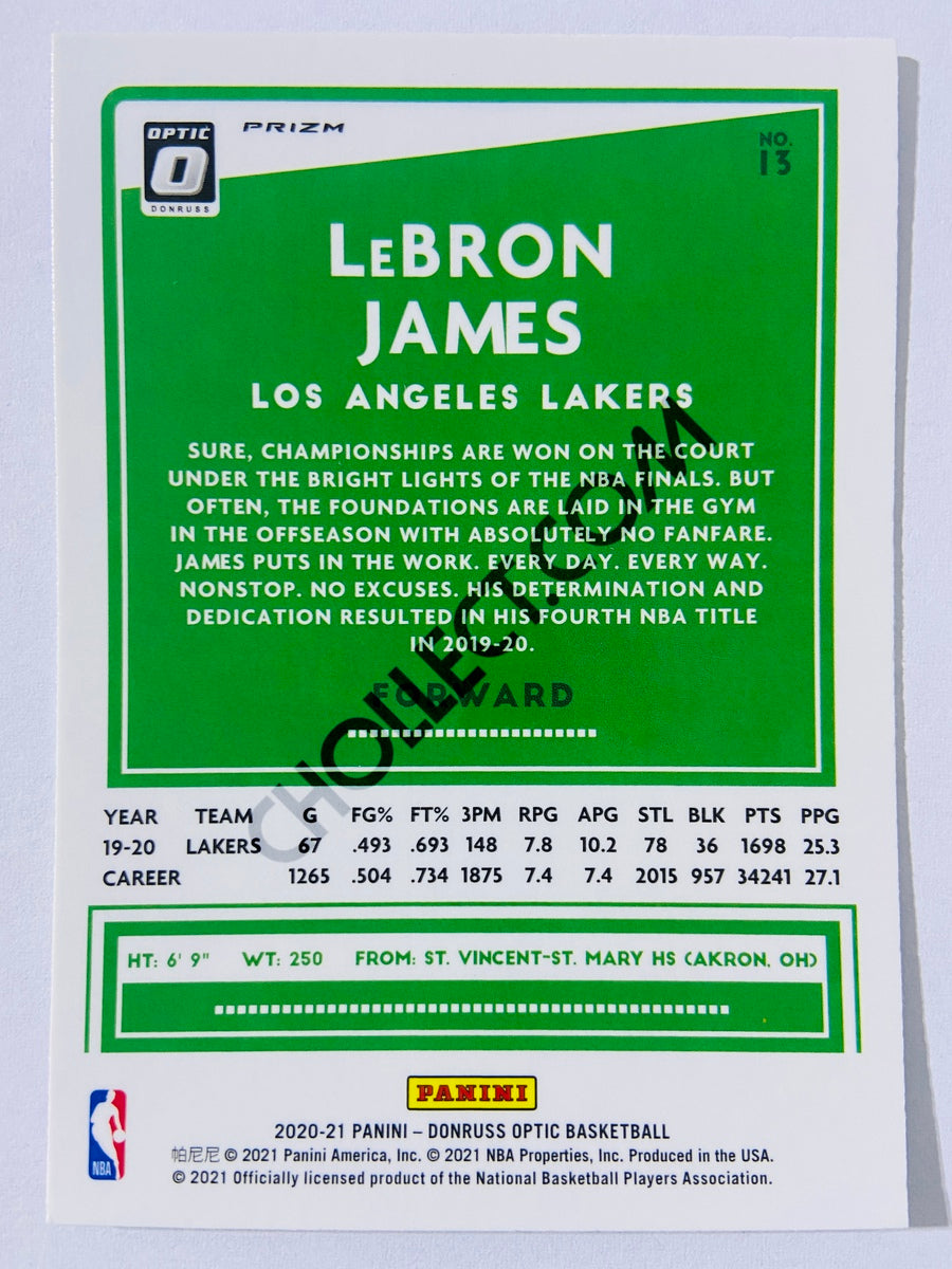 LeBron James - Los Angeles Lakers 2020-21 Panini Donruss Optic Silver Pulsar Prizm Parallel #13