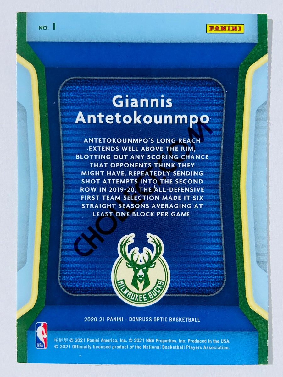 Giannis Antetokounmpo - Milwaukee Bucks 2020-21 Panini Donruss Optic Air Defense Insert #1