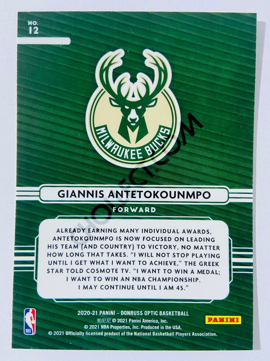 Giannis Antetokounmpo - Milwaukee Bucks 2020-21 Panini Donruss Optic Elite Dominators Insert #12