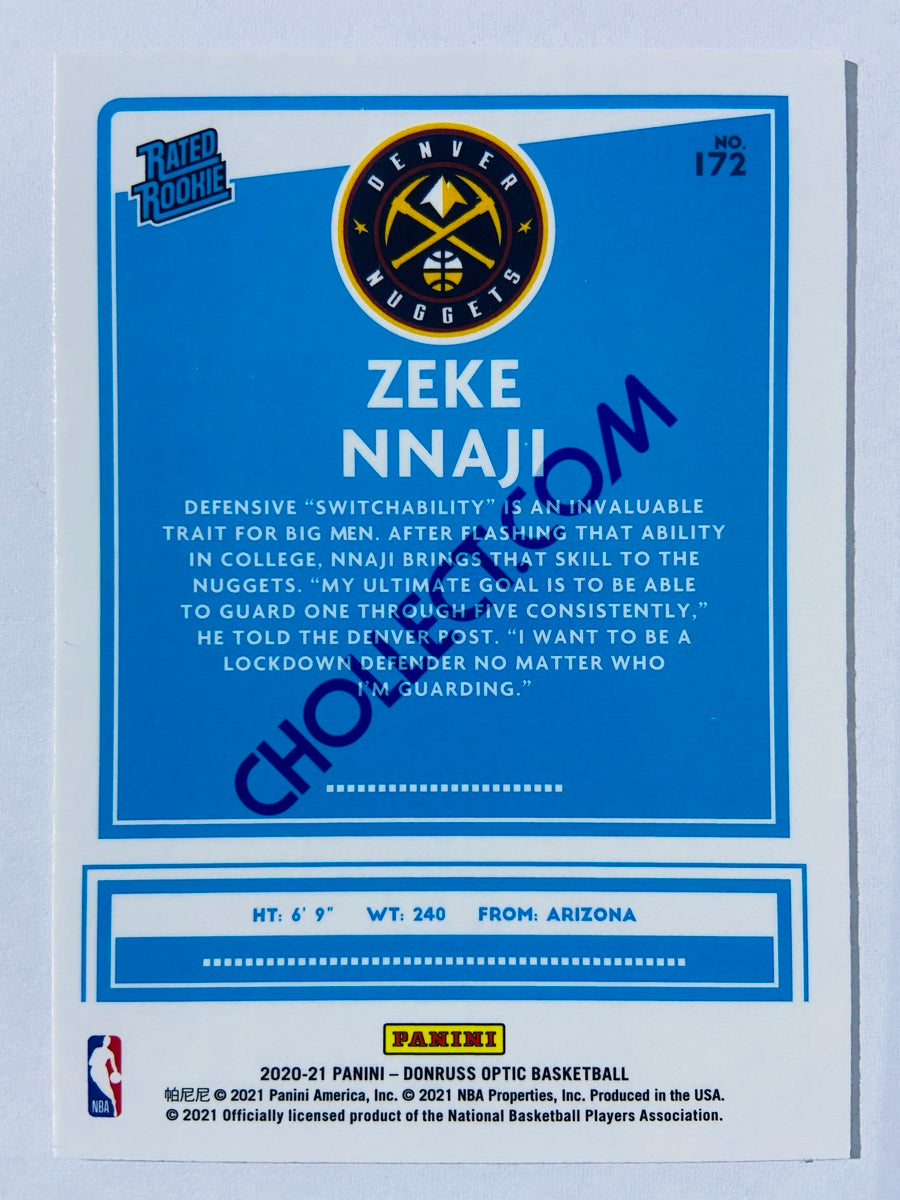 Zeke Nnaji - Denver Nuggests 2020-21 Panini Donruss Optic Rated Rookie #172