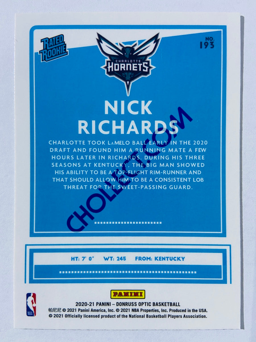 Nick Richards - Charlotte Hornets 2020-21 Panini Donruss Optic Rated Rookie #193