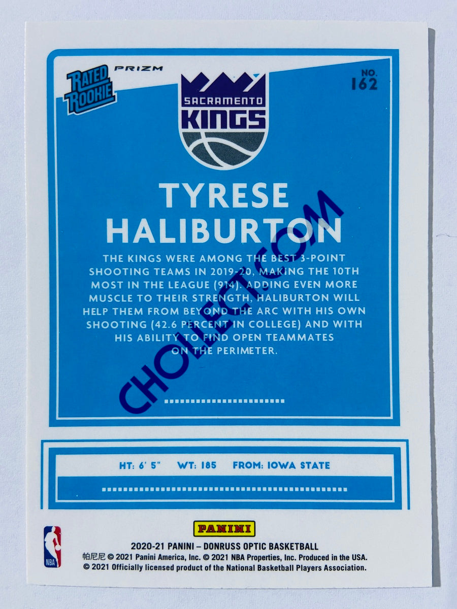 Tyrese Haliburton - Sacramento Kings 2020-21 Panini Donruss Optic Rated Rookie Purple Parallel #162