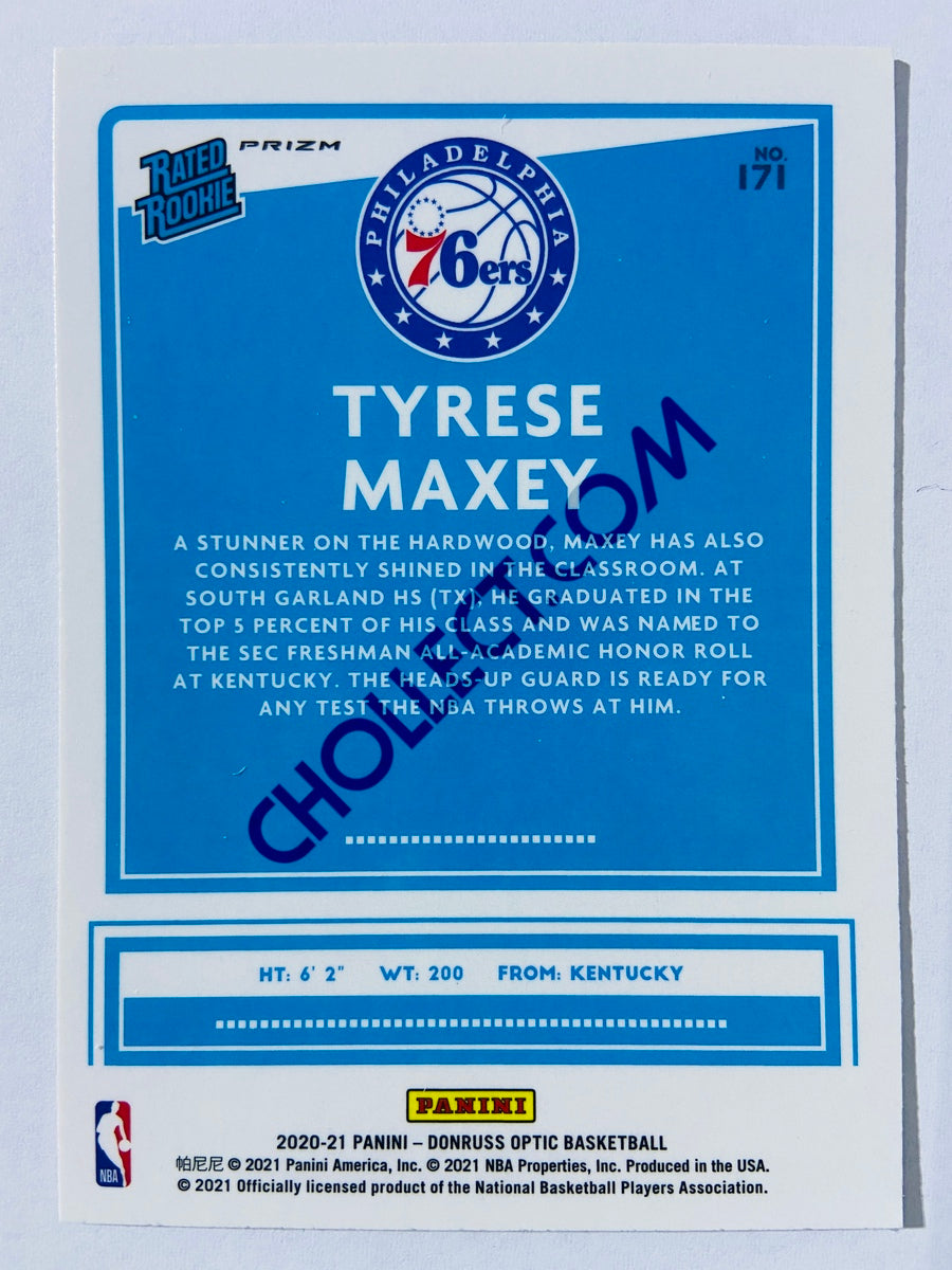 Tyrese Maxey - Philadelphia 76ers 2020-21 Panini Donruss Optic Rated Rookie Purple Parallel #171