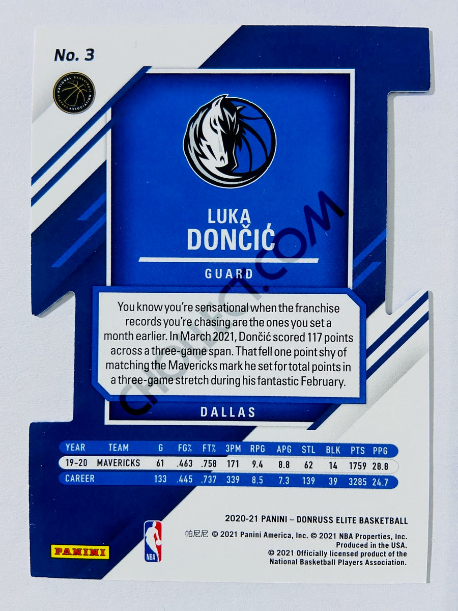 Luka Doncic - Dallas Mavericks 2020-21 Panini Donruss Elite #3 Aspirations Die Cut Parallel 31/77