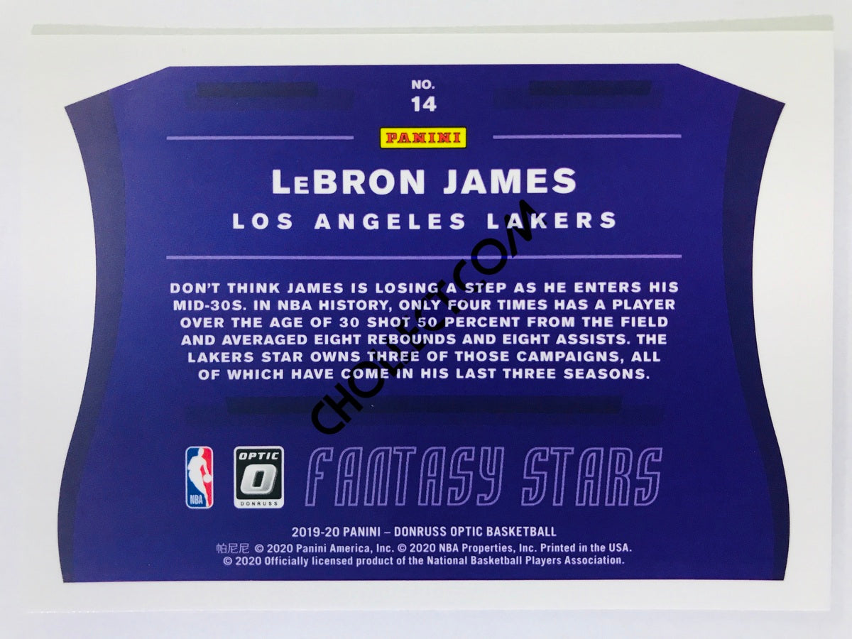 LeBron James - Los Angeles Lakers 2019-20 Panini Donruss Optic Fantasy Stars #14
