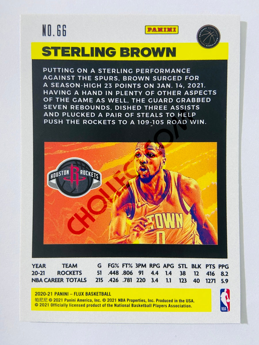 Sterling Brown - Houston Rockets 2020-21 Panini Flux #66