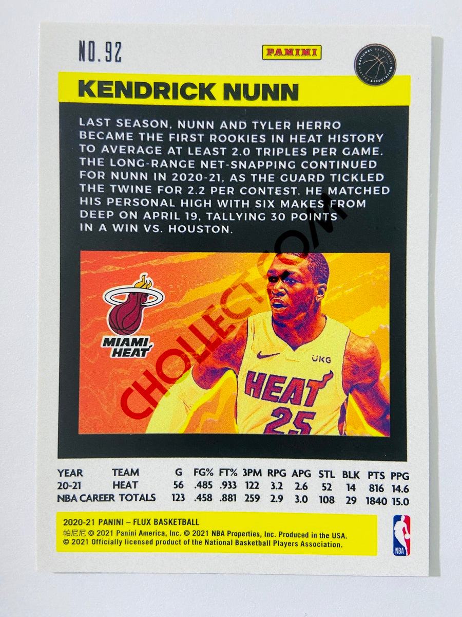 Kendrick Nunn - Miami Heat 2020-21 Panini Flux #92
