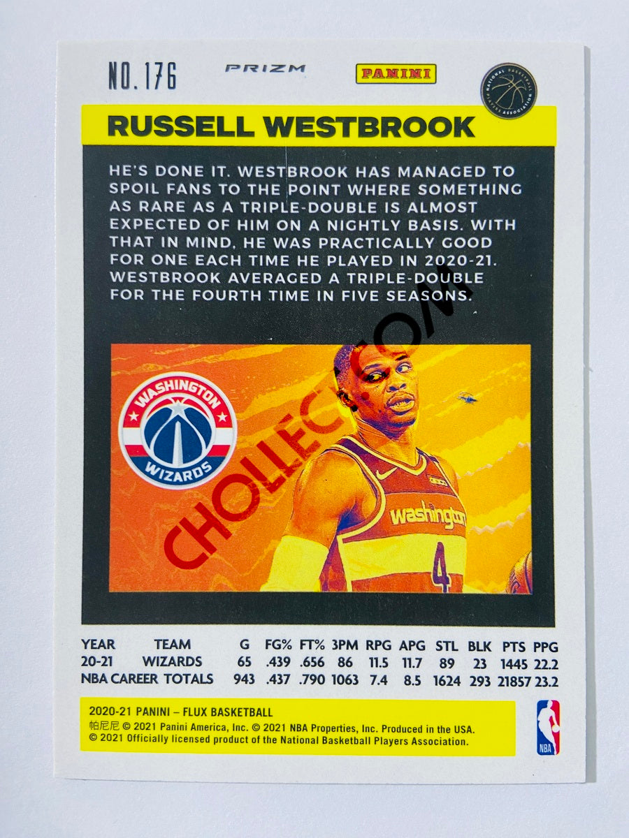 Russell Westbrook - Washington Wizards 2020-21 Panini Flux Light Blue Parallel #176