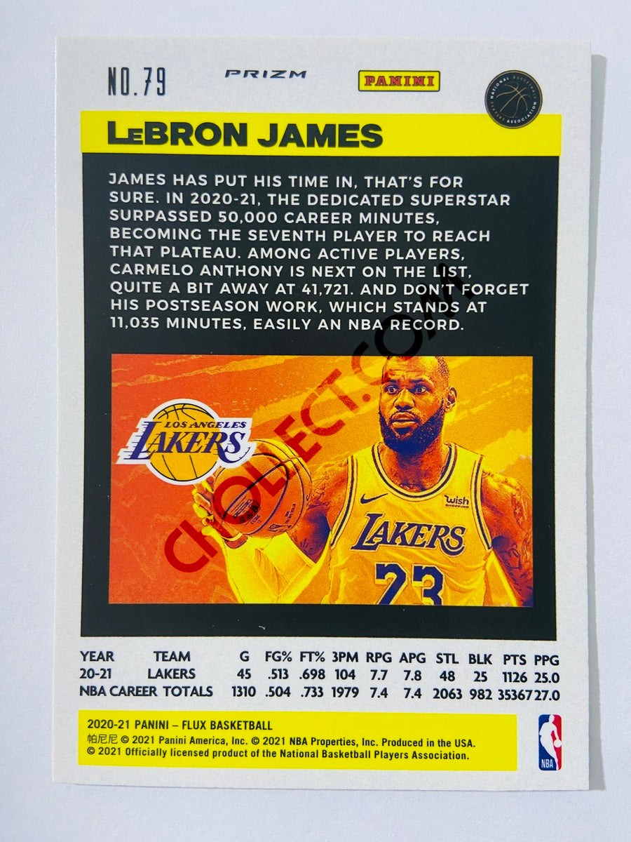 LeBron James - Los Angeles Lakers 2020-21 Panini Flux Silver Parallel #79