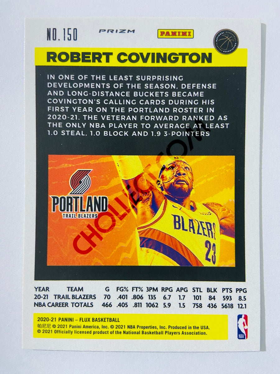 Robert Covington - Portland Trail Blazers 2020-21 Panini Flux Blue Cracked Ice Parallel #150
