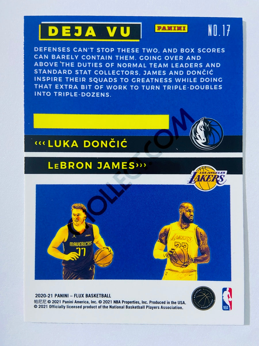 LeBron James / Luka Doncic - Los Angeles Lakers / Dallas Mavericks 2020-21 Panini Flux Deja Vu Insert #17