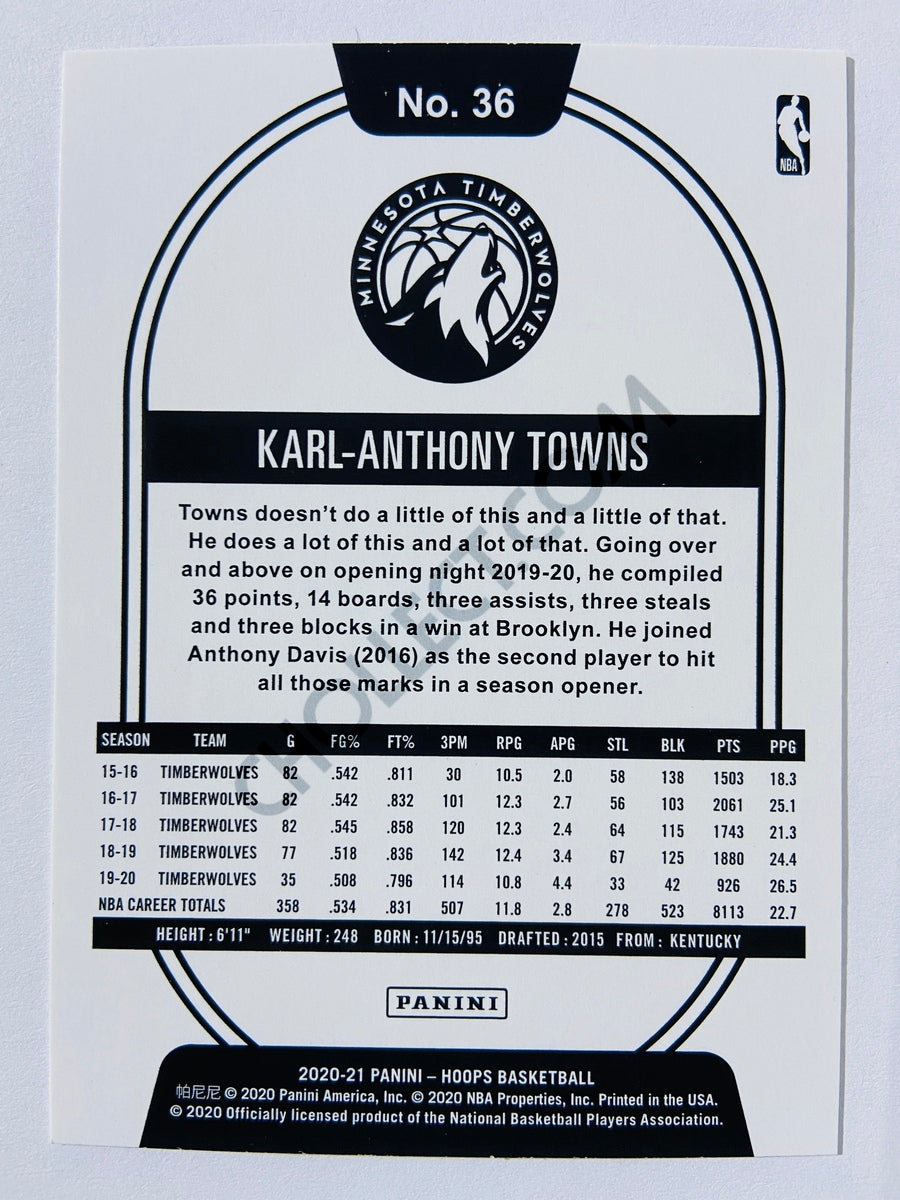 Karl-Anthony Towns - Minnesota Timberwolves 2020-21 Panini Hoops #36