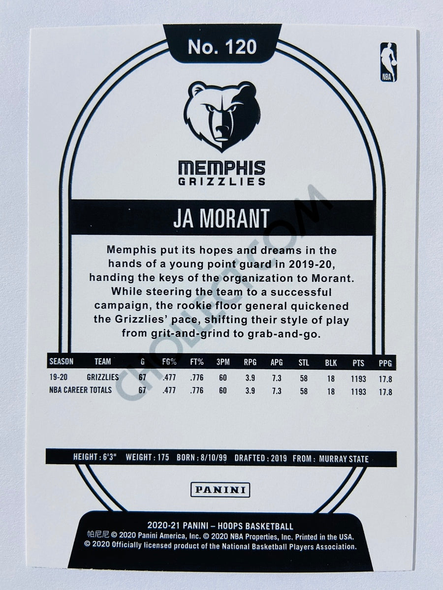 Ja Morant - Memphis Grizzlies 2020-21 Panini Hoops #120