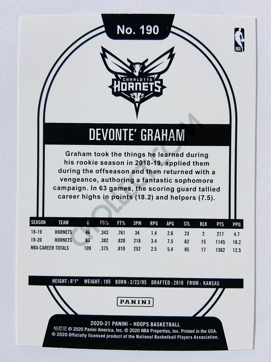 Devonte Graham - Charlotte Hornets 2020-21 Panini Hoops #190