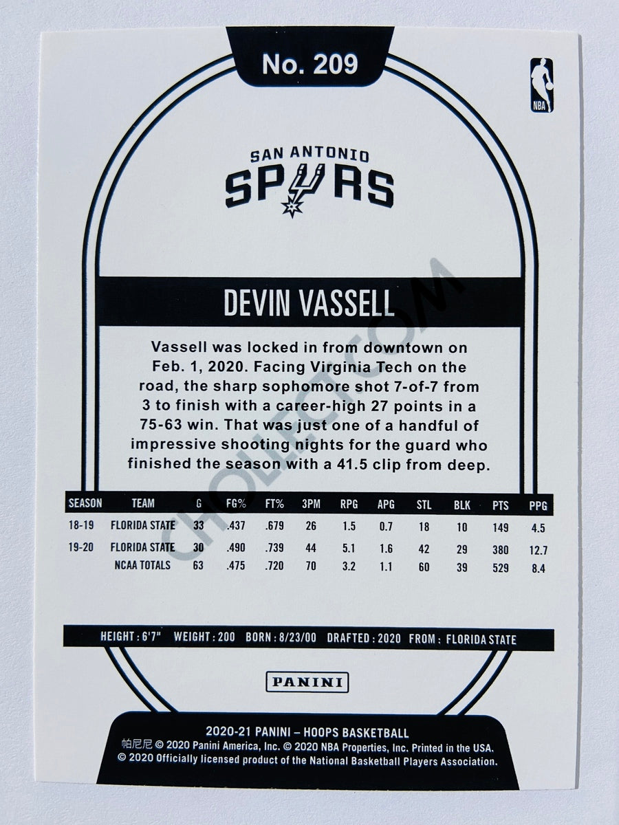 Devin Vassell - San Antonio Spurs 2020-21 Panini Hoops RC Rookie #209