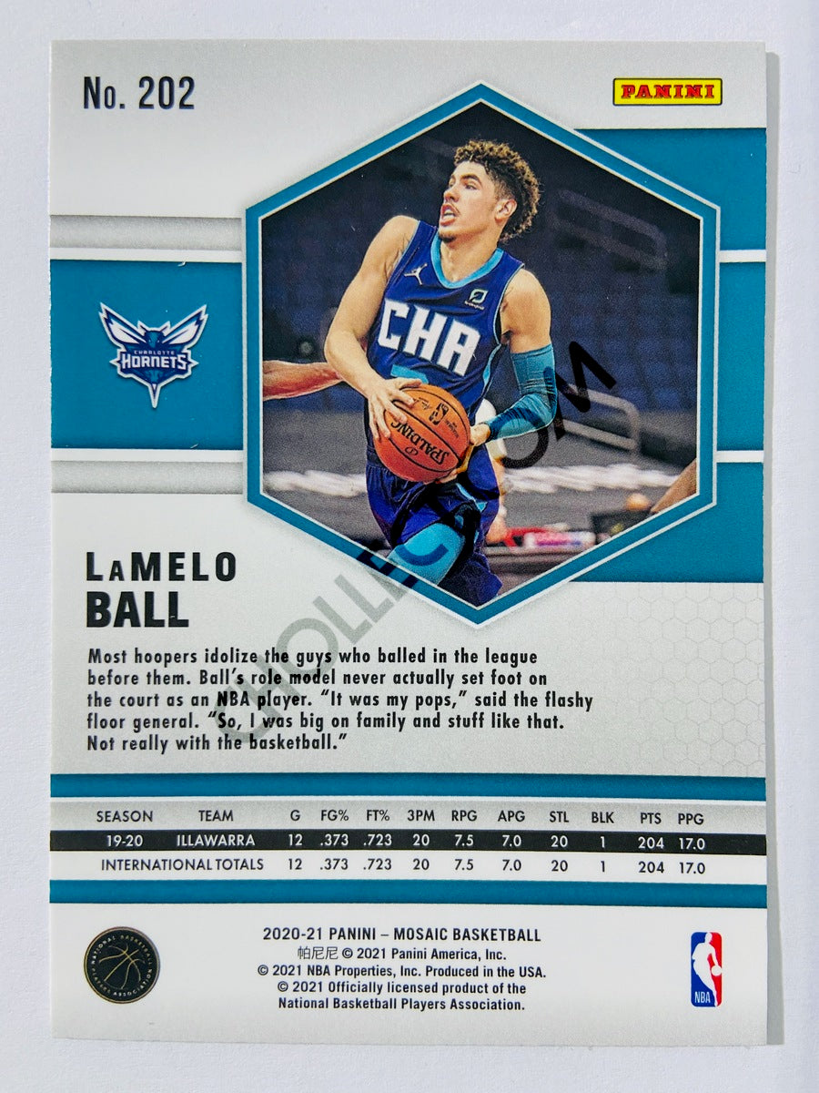 LaMelo Ball - Charlotte Hornets 2020-21 Panini Mosaic RC Rookie #202
