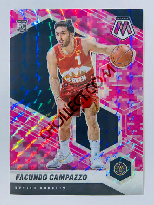 Facundo Campazzo – Denver Nuggets 2020-21 Panini Mosaic Pink Camo Parallel RC Rookie #237