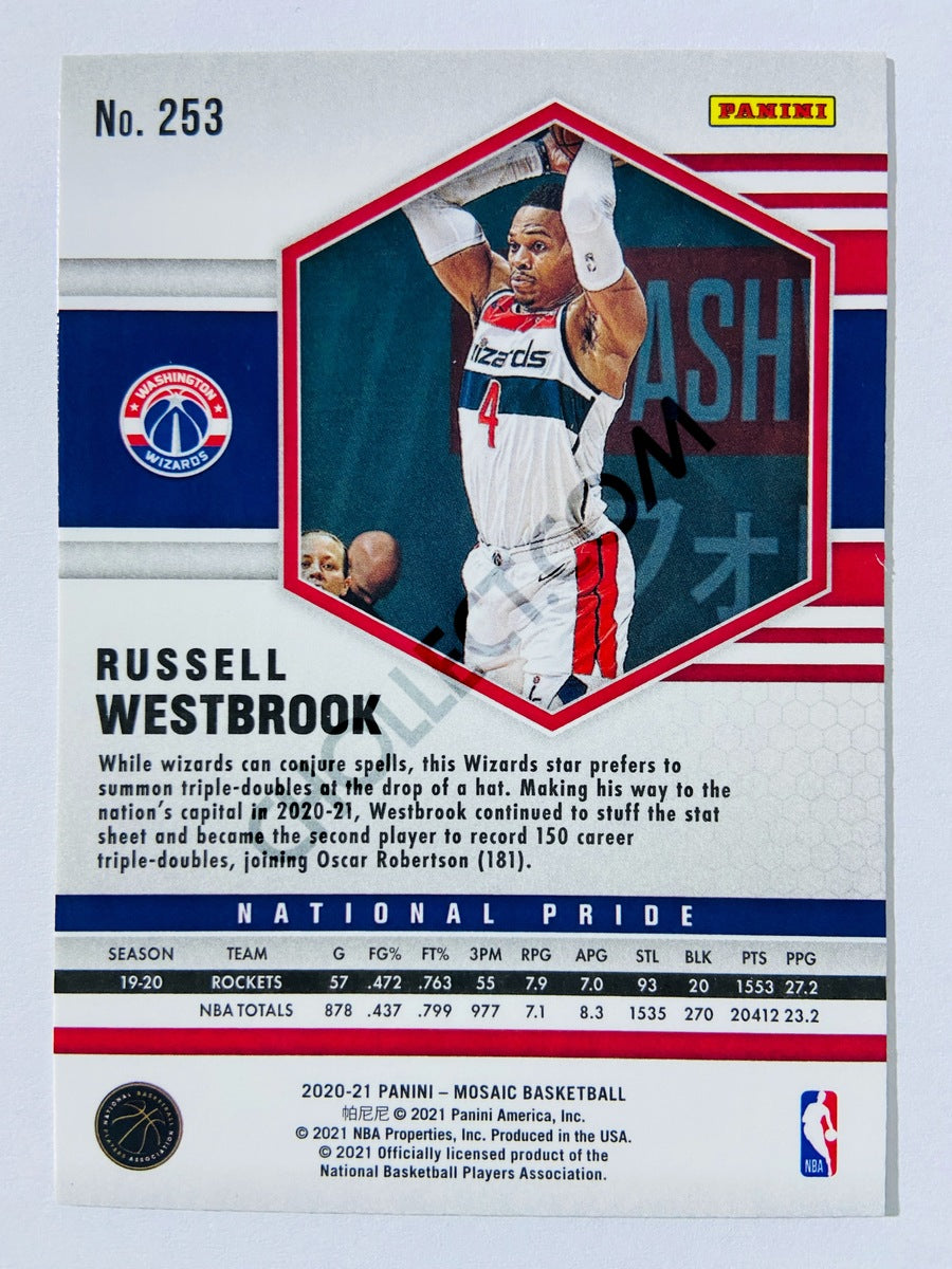 Russell Westbrook – Washington Wizards 2020-21 Panini Mosaic National Pride #253