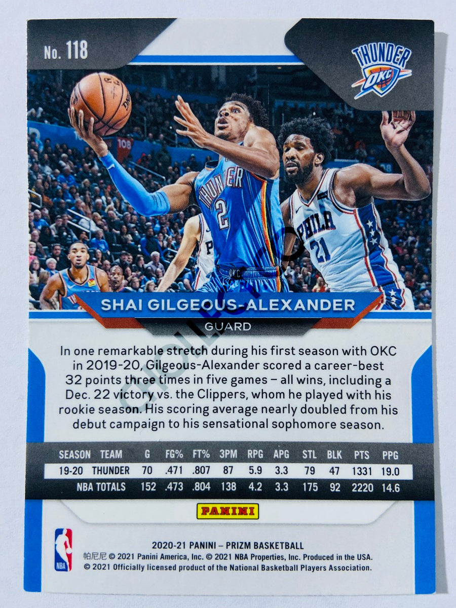 Shai Gilgeous-Alexander - Oklahoma City Thunder 2020-21 Panini Prizm #118