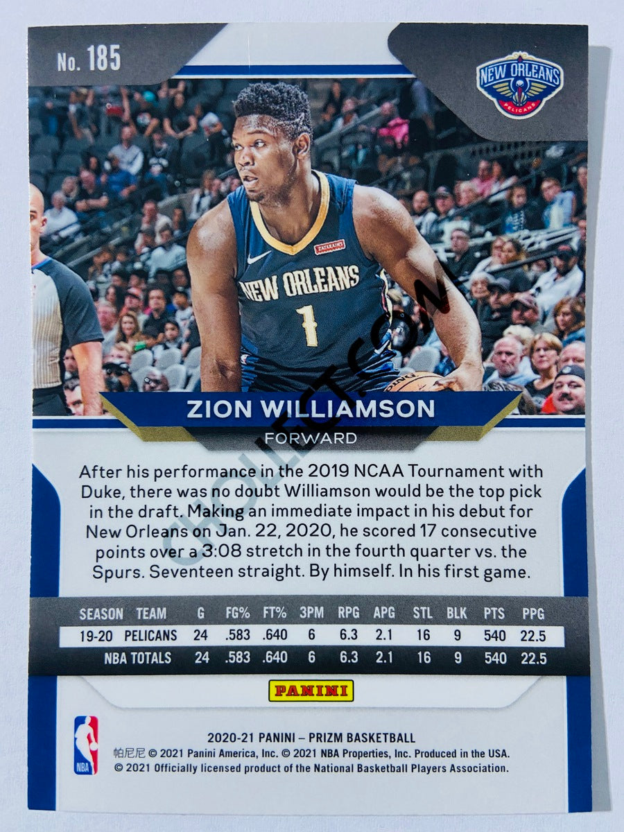 Zion Williamson - New Orleans Pelicans 2020-21 Panini Prizm #185