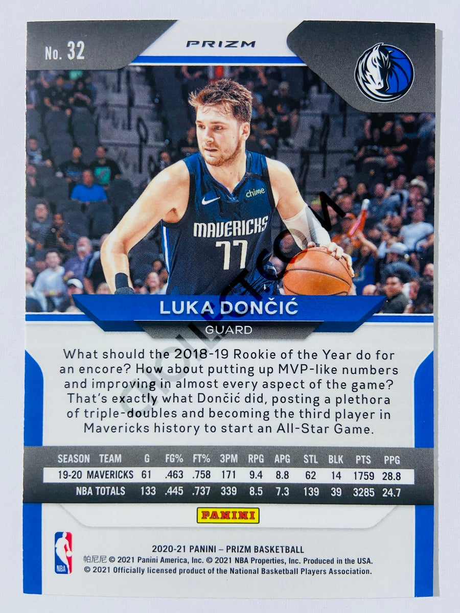 Luka Doncic - Dallas Mavericks 2020-21 Panini Prizm Orange Cracked Ice Parallel #32